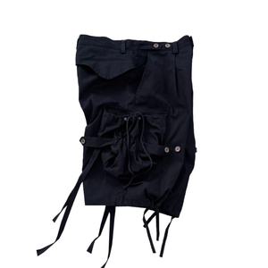 กางเกงขาสั้นลำลองไนลอนขายส่ง เอวกลาง สีซีดสไตล์วินเทจ ทรงหลวม มีกระเป๋าหลายช่อง เชือกผูกเอว แบบชุดทำงาน/ทหาร - Product Image 4