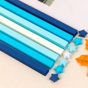 Wishing Gifts Colorful Star Strip Origami Set Colorful Hand Fold Origami DIY Gift Paper Household Decoration
