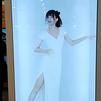 Afficheur publicitaire holographique numérique transparent HAOWEI de 75 pouces pour la vente au détail et les expositions