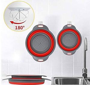 Ensemble de 2 passoires pliables en silicone rondes pour la cuisine - Product Image 5