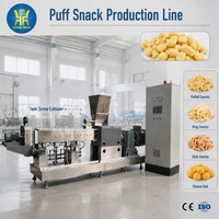 Ligne de production entièrement automatique de maïs soufflé en acier inoxydable, machine extrudeuse de snacks au maïs soufflé de grande capacité