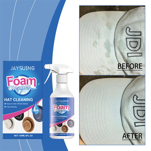 Jaysuing 120ml mũ làm sạch bọt sạch mồ hôi vết bẩn dầu nền tảng loại bỏ mũ sạch hơn - Product Image 5