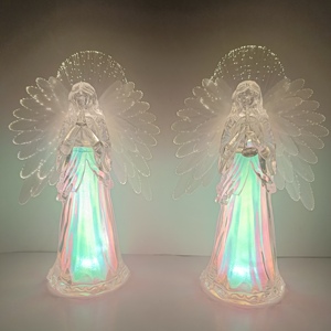 Sculpture d'ange en acrylique LED de Noël, lumière de nuit de Noël, décoration de Noël pour la maison - Product Image 1