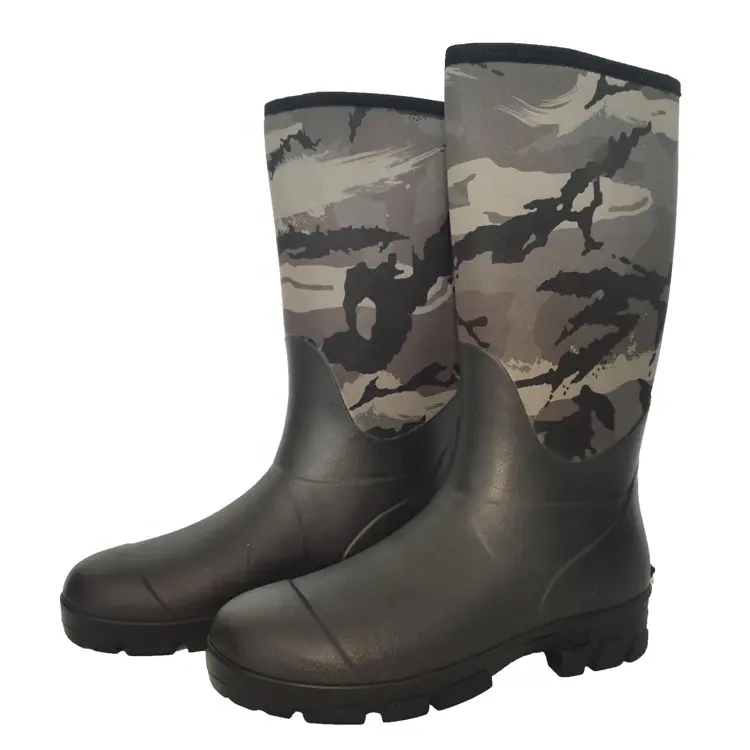 China Factory Wholesale Neoprene Rain Boots Womens Camo Rubber Boots Insulated Waterproof Neoprene Hunting Boots