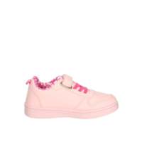 Baskets respirantes roses pour filles, taille 31, chaussures de marche à fermeture auto-agrippante, bout plat, toutes saisons, tige synthétique, semelle EVA