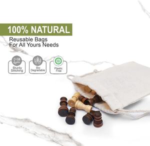 ถุงผ้าฝ้ายแบบมีเชือกผูก สำหรับใส่ผักผลไม้ พกพาสะดวก เป็นมิตรกับสิ่งแวดล้อม พร้อมโลโก้สั่งทำได้ - Product Image 2