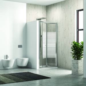 Kamalu KM4000S Moderna Porta Doccia Pieghevole Senza Telaio in Acciaio Inox, Larghezza 75cm, Vetro Serigrafato, Altezza 180cm per Bagno e Hotel - Product Image 1