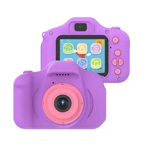 Câmera X2 Mini de desenho animado HD de 2.0 polegadas com lente dupla digital para crianças