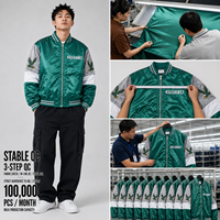 Veste bomber unisexe en satin personnalisée OEM, veste de baseball en polyester satiné avec logo brodé, vêtements décontractés streetwear, fabricant