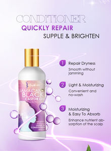 Ensemble de soin pour les cheveux, avec shampoing et après-shampoing, hydratation et démêlage, huile de ricin, cheveux crépus et bouclés, étiquette privée, 6 pièces - Product Image 4