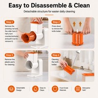 Multifunctionele elektrische voedselhakker met 6 verwisselbare messen, 2x1500mAh slimme groentesnijder, -dicer en -slicer voor salades, CE-gecertificeerd