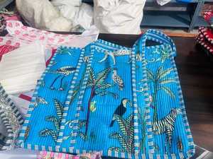 Sac fourre-tout indien en coton matelassé fait main, imprimé en blocs, mode féminine, réversible, grand sac de shopping - Product Image 4