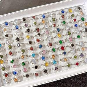 Full Diamond Inlaid Zircon Color-preserving Gemstone <b>Ring</b> Mix Bulk Gemstone Opening <b>Adjustable</b> <b>Ring</b> Micro-Inlaid Zircon <b>Ring</b> - Product Image 1