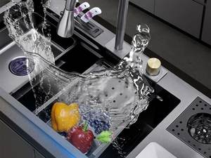 Évier de cuisine multifonctionnel en acier inoxydable noir avec robinet intelligent anti-traces de doigts et anti-rouille - Product Image 4