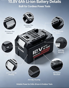 Batterie d'outil électrique rechargeable 10,8 V à semi-conducteurs 2 Ah pour perceuses électriques avec courant de décharge de pointe de 24 A - Product Image 5