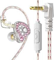 Q2 Pro antibruit HIFI Audio diamant incrusté conception filaire écouteur 3.5mm dans l'oreille moniteurs casque avec micro