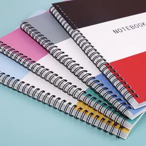 Cetak kustom buku catatan kertas Spiral buku harian jurnal sublimasi polos ukuran A5 Notebook Spiral