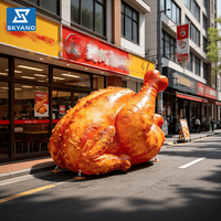Poulet Frit Géant Gonflable Publicitaire, Modèle Gonflable Personnalisable avec Logo, Poulet Frit Gonflable