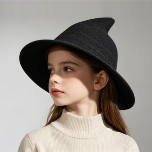 <span class=keywords><strong>Chapeau</strong></span> de sorcière en coton tricoté pour Halloween, style Europe et Amérique, pour femmes, hommes et enfants, idéal pour les fêtes - Product Image 2