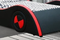 Ausgezeichnete S-Form Super Rennwagen Stil Kunstleder Polsterung Kinderbett mit Schwarz und Rot Übereinstimmung Farbe für Werkspreis