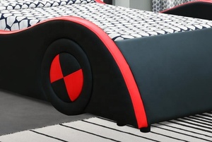 Excellent <span class=keywords><strong>lit</strong></span> d'enfant en cuir PU en forme de S avec couleur assortie au <span class=keywords><strong>noir</strong></span> <span class=keywords><strong>et</strong></span> au <span class=keywords><strong>rouge</strong></span> pour prix d'usine - Product Image 4