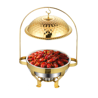 Ensemble de réchauds de buffet élégants en acier inoxydable, capacité 4,5L/6L/8L, design moderne, gain de place, stable pour la restauration et les plats chauds
