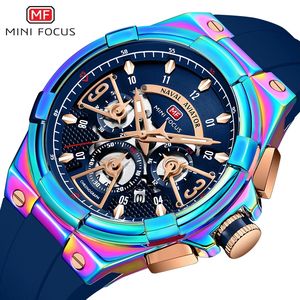 Relojes de cuarzo multifunción Naval MINI FOCUS para hombre, cronógrafo luminoso, calendario, reloj deportivo, correa de silicona, fábrica de relojes - Product Image 1