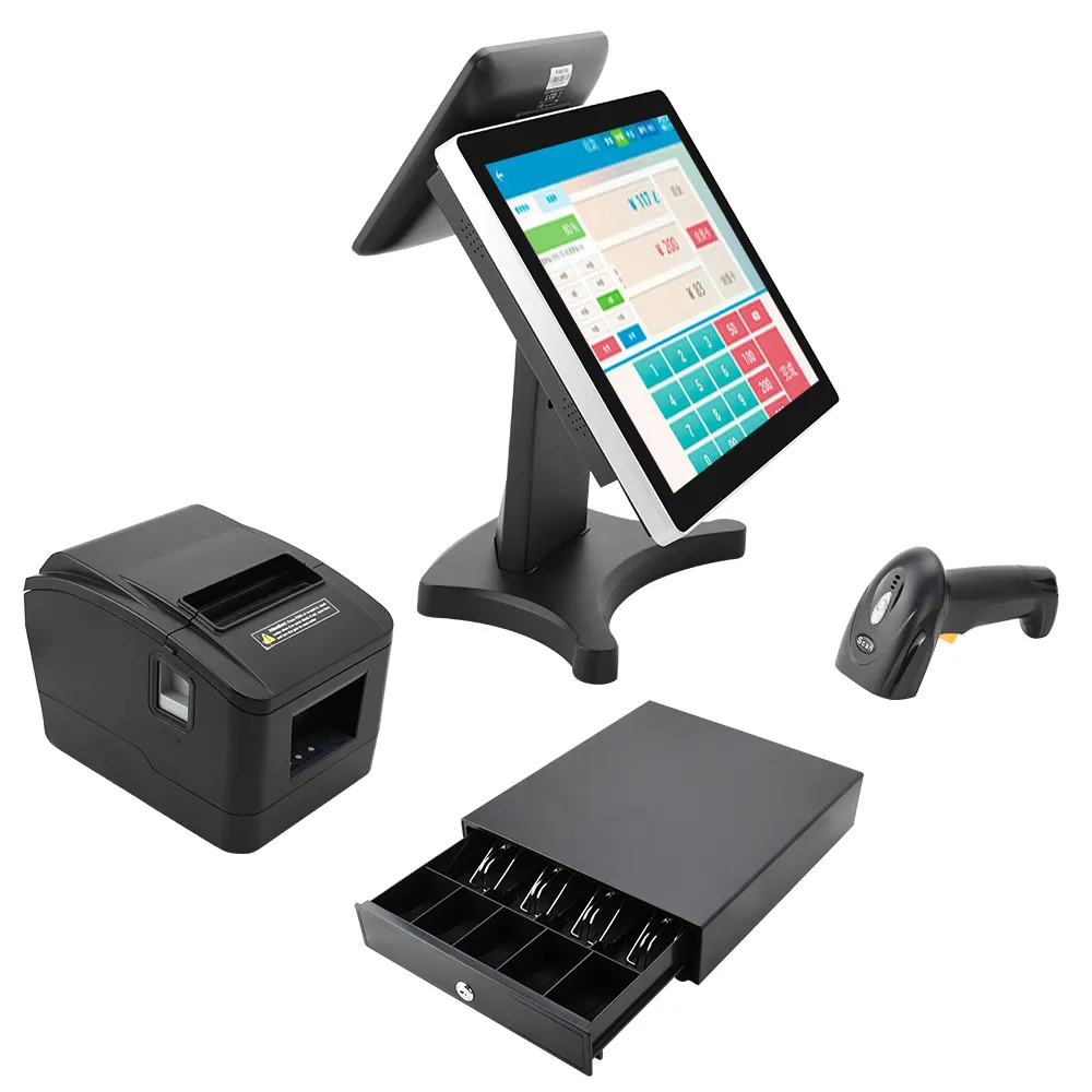 China Factory Direct Supply 15-Zoll-Dual-Touchscreen pos Android und Windows Sunmi Pos-System