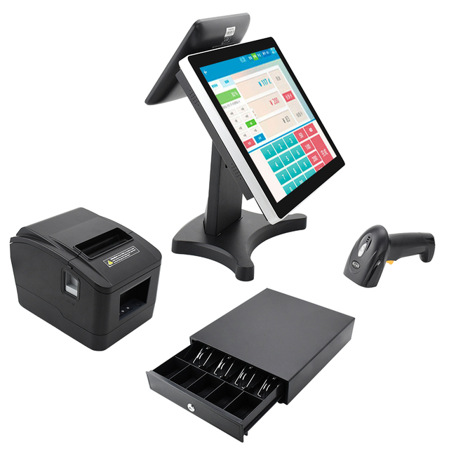 China Factory Direct Supply 15 Inch Dual Touch Screen Pos Android and windows Sunmi Pos System