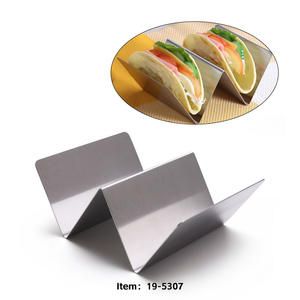 Porte-taco en acier inoxydable du Mexique, support de <span class=keywords><strong>plaque</strong></span>, forme ondulée, passe au lave-vaisselle, ensemble de 4 plateaux, support de cuisson pour taco, plateau de camion - Product Image 4