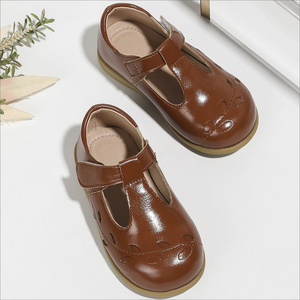 Nouvelles Chaussures Habillées en Cuir Marron pour Petites Filles, Modèle Performance Design, Type T-Bar Princesse Mary Jane Plates - Product Image 2