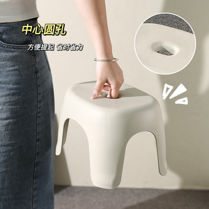 Thickened Plastic <b>Stool</b> <b>For</b> Home Living Room Bathroom <b>Shower</b> Use Durable Minimalist Design Modern Appearance - Product Image 4