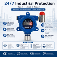 Détecteur de gaz fixe HIREP, moniteur de sécurité industriel mural, affichage LED antidéflagrant bleu, IP66 ATEX CE, alarme stroboscopique