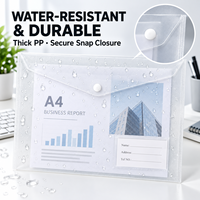 Pochette porte-documents A4 personnalisable avec logo, en PP imperméable, à bouton-pression, épaisse, translucide, en plastique, couleur et taille personnalisables