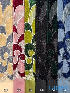 Tissu de dentelle à perles 2025 en vogue, broderie de roses, perles collées, tissu de dentelle nuptiale pour la <span class=keywords><strong>vente</strong></span> en gros, fabriqué en Chine - Product Image 6