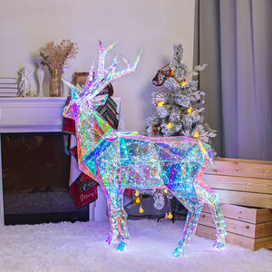 Set Regalo Decorazioni Natalizie per Feste con Renna Luminosa a LED Effetto Cristallo Colore Fantasia 2025, Cervo Luminoso a Luce LED - Product Image 4