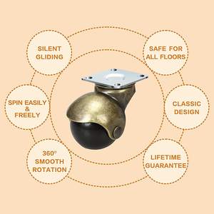 WBD 2-Zoll Kugeltyp Chrom-Stuhlrollen / Möbelrollen - Product Image 4