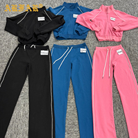 Fabricants de vêtements – Ensemble deux pièces personnalisé pour femme – Veste zippée en coton et pantalon évasé – Survêtement automne-hiver pour femme
