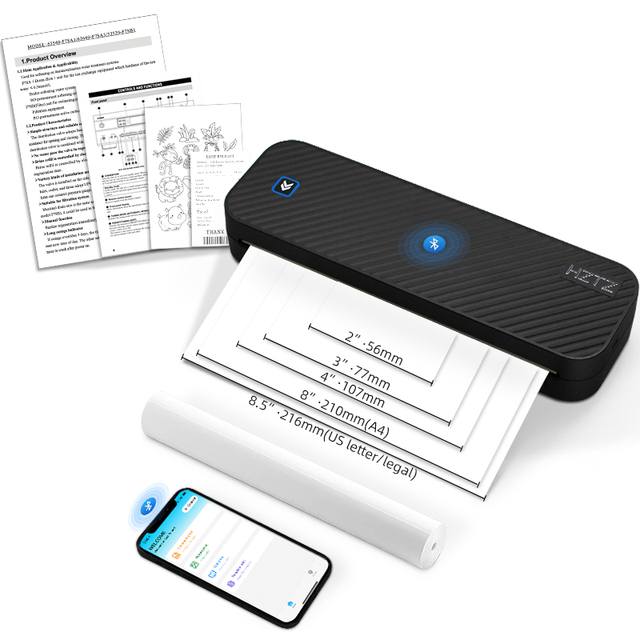 A4 Portable Thermal Tattoo Label Printer Modern Mini Photo & Document Travel Handheld Printer Wireless  Stock Available