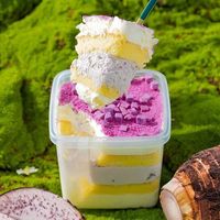 Boîtes à gâteaux en plastique pour cupcakes, collations, mousse, tiramisu, crème glacée, lait de soja, fruits, emballage recyclable 650 ml