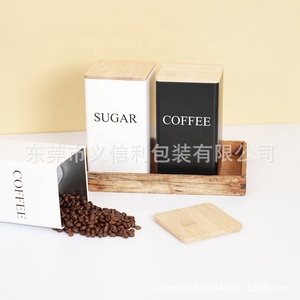 Tối Giản Bắc Âu 1L Kim Loại Cà Phê <span class=keywords><strong>Canister</strong></span> Với Nắp Tre Lưu Trữ Nhà Bếp Cho Thực Phẩm Cho Các Bên - Product Image 6