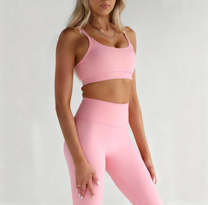 Conjunto de Yoga con Sujetador en Forma de Y, Tallas S-3XL, Conjunto de 2 Piezas para Mujer, Ropa Deportiva, Conjunto de Yoga para Gimnasio y Actividades al Aire Libre con Leggings - Product Image 1