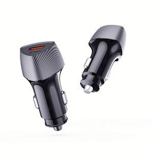 2026 New Trending High Quality 52.5W Dual Port Type C Car Charger QC3.0 22.5W PPS Fast USB-C Car Charger With Atmosphere <b>Light</b> - Product Image 1
