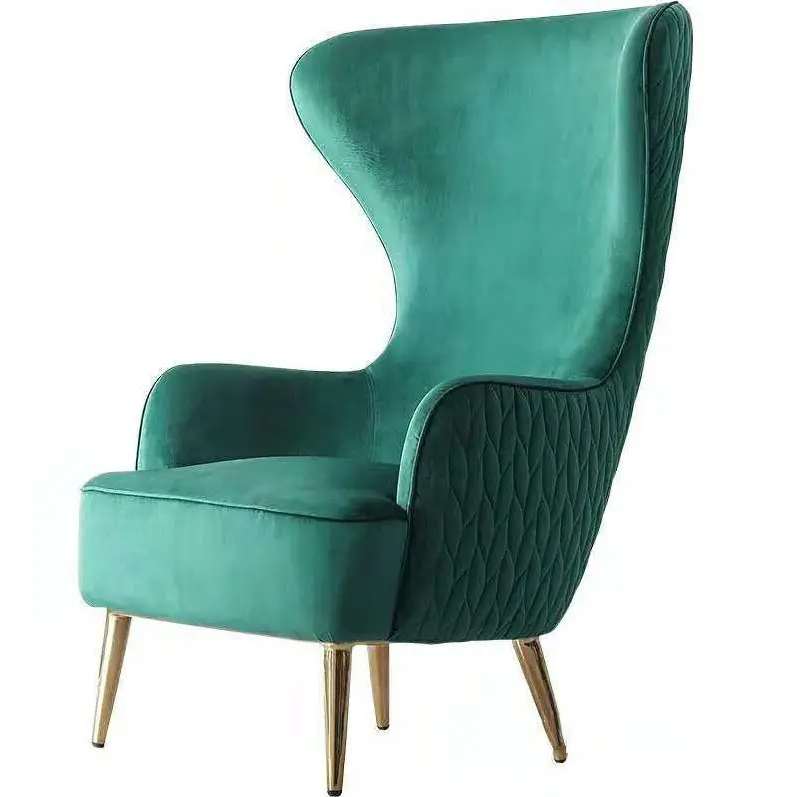 Роскошный простой бархатный Одноместный стул в скандинавском стиле, современный маленький семейный стул с высокой спинкой для отдыха в гостиной