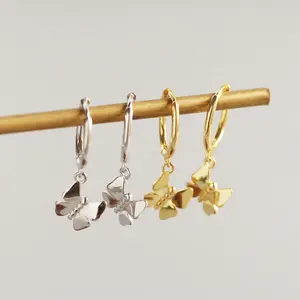 Schmetterling Huggie Ohrring DIY Schmuck Sterling versilbert 18 Karat Gold Ohrring