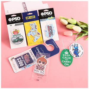Cheap Promotional Various Fragrance Scents Custom Funny Shaped Hanging Paper Car Air Perfume Gifts With Single Package