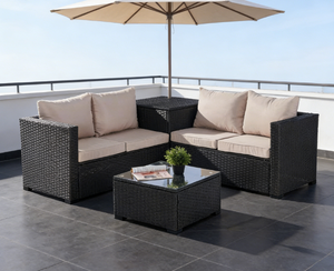 Exquisito Mueble de Ratán para Exteriores, Sofá Combinado para Jardín, Balcón, <span class=keywords><strong>Terraza</strong></span> y Hotel - Product Image 4