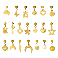SP vente en gros en acier inoxydable breloques fabrication de bijoux lune étoile de mer bricolage breloques pour collier Bracelet accessoire fait main