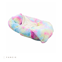 Coussin pour chien en peluche style humain avec housse en tissu, rembourrage en éponge chaud pour l'hiver, utilisation quatre saisons, matelas intérieur pour animaux de compagnie, ensemble nid avec oreiller assorti
