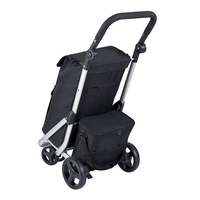 Caddie de courses avec 180 compartiments °   Chariot de courses réutilisable avec poignée réglable, roues pivotantes à l'avant et roues isolées à l'arrière